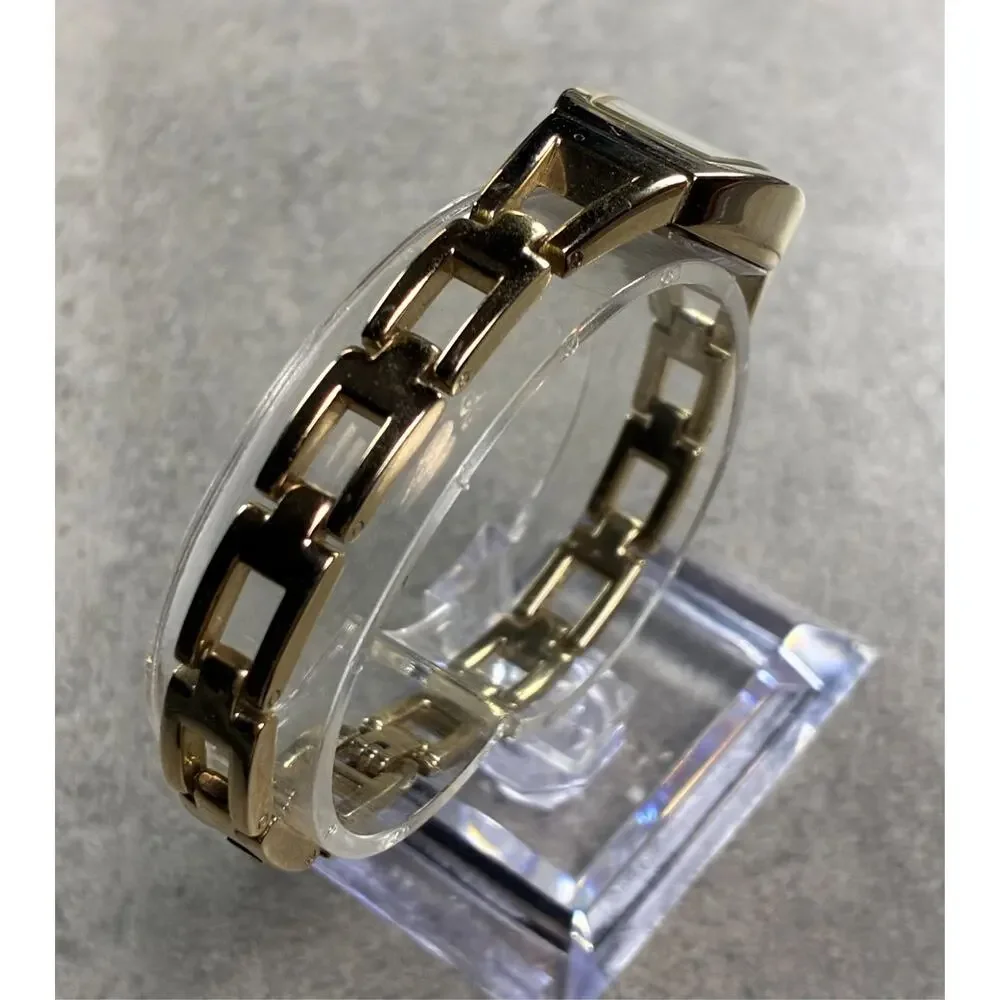 Rumours Women's Quartz Tonneau Watch Light Gold Tone Brushed Dial 7